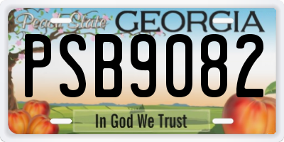 GA license plate PSB9082