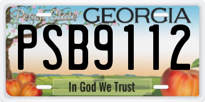 GA license plate PSB9112