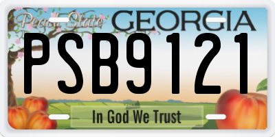 GA license plate PSB9121