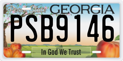 GA license plate PSB9146