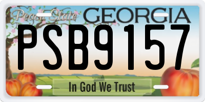 GA license plate PSB9157