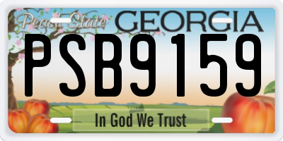 GA license plate PSB9159