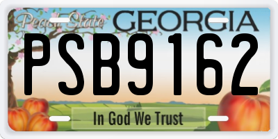 GA license plate PSB9162