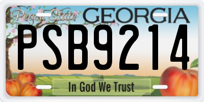 GA license plate PSB9214
