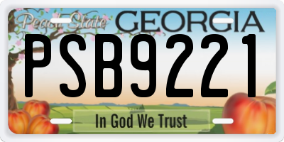 GA license plate PSB9221