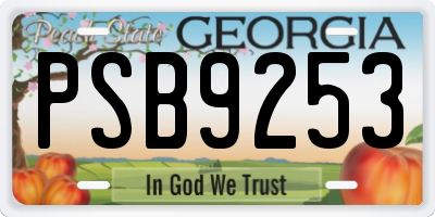 GA license plate PSB9253