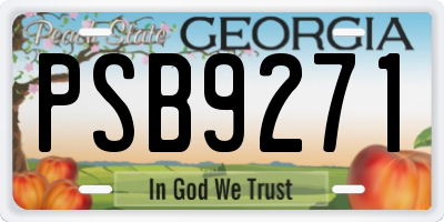GA license plate PSB9271