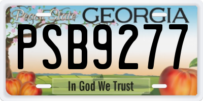 GA license plate PSB9277
