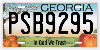 GA license plate PSB9295
