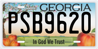 GA license plate PSB9620
