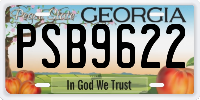 GA license plate PSB9622