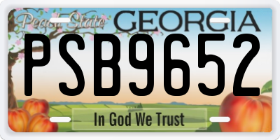 GA license plate PSB9652
