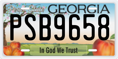 GA license plate PSB9658