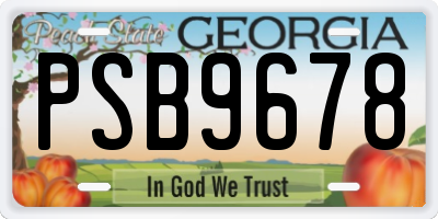 GA license plate PSB9678