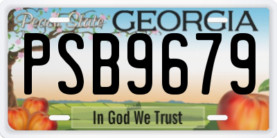 GA license plate PSB9679
