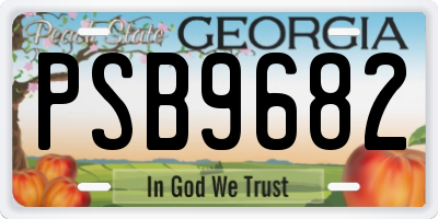 GA license plate PSB9682