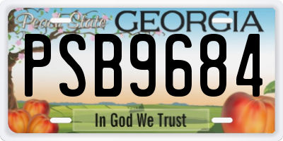 GA license plate PSB9684