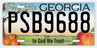 GA license plate PSB9688