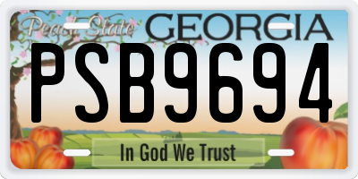 GA license plate PSB9694
