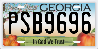 GA license plate PSB9696