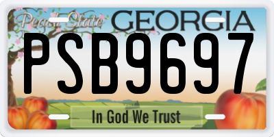 GA license plate PSB9697