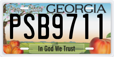 GA license plate PSB9711