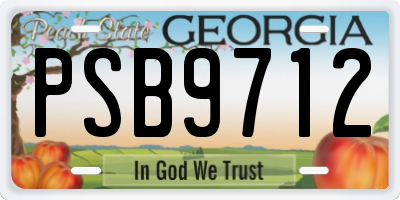GA license plate PSB9712