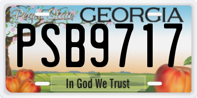 GA license plate PSB9717
