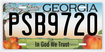 GA license plate PSB9720