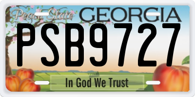 GA license plate PSB9727