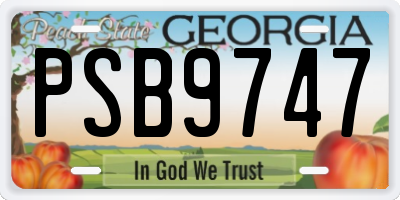 GA license plate PSB9747