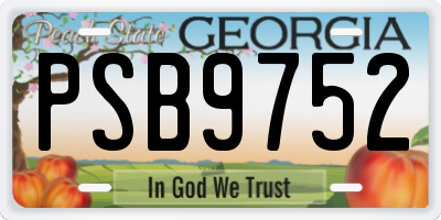 GA license plate PSB9752