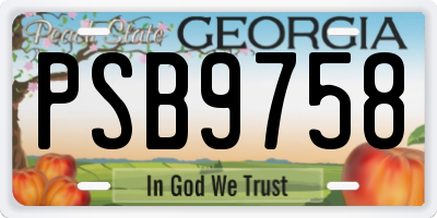 GA license plate PSB9758