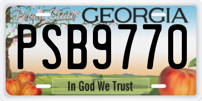 GA license plate PSB9770