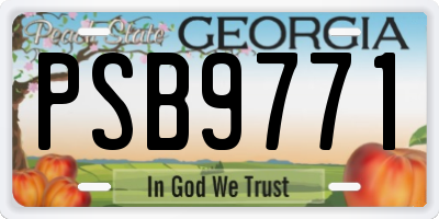 GA license plate PSB9771