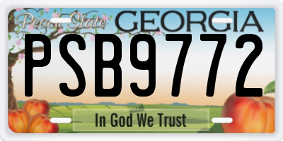 GA license plate PSB9772