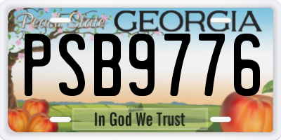 GA license plate PSB9776