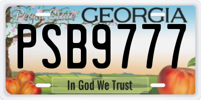 GA license plate PSB9777