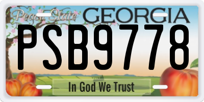 GA license plate PSB9778