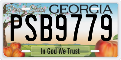 GA license plate PSB9779