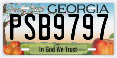 GA license plate PSB9797