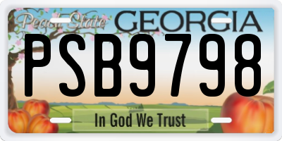 GA license plate PSB9798