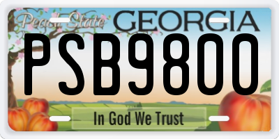 GA license plate PSB9800