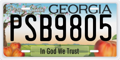 GA license plate PSB9805