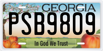 GA license plate PSB9809