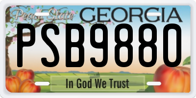 GA license plate PSB9880