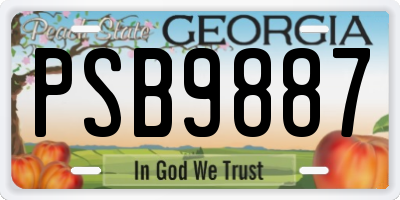 GA license plate PSB9887