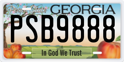 GA license plate PSB9888
