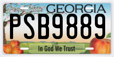 GA license plate PSB9889