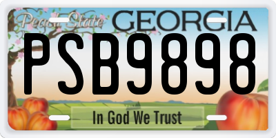 GA license plate PSB9898